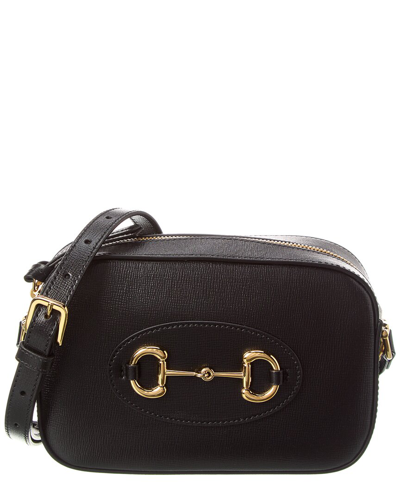 Shop Gucci Horsebit 1955 Small Leather Shoulder Bag In Black