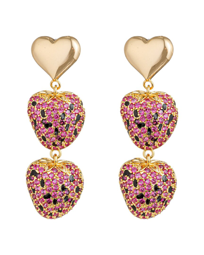 Shop Eye Candy La Cz Pink Strawberry Heart Earrings