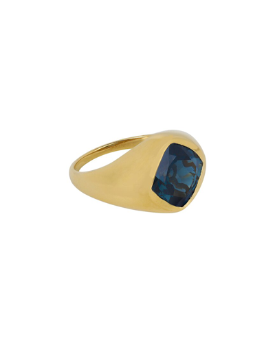 Shop Tiramisu Gold Over Silver 5.62 Ct. Tw. London Blue Topaz Ring