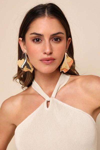 Shop 8 Other Reasons Iconic Expression Gold 14kt Crinkle Statement Earrings