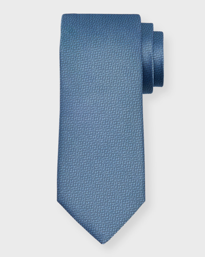 Shop Canali Men's Micro-textured Silk Tie In Lt Blue