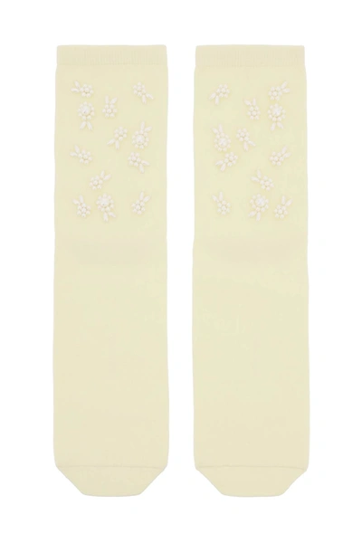 Shop Simone Rocha Crystals Socks In White