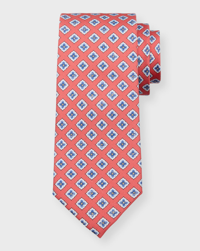 Shop Canali Men's Solid Silk Tie In Orange
