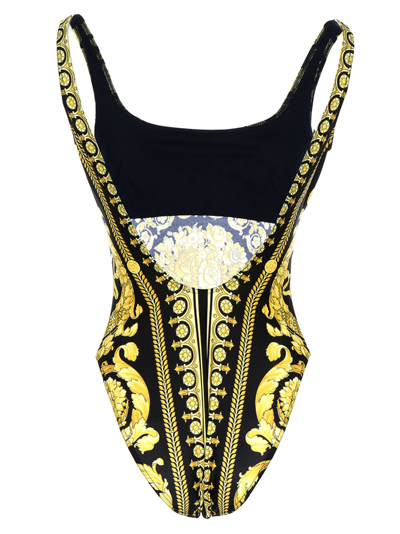 Shop Versace Barocco One-piece Swimsuit In Multicolor
