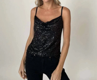 Six/fifty New Year Sequin Tank In Black In Black