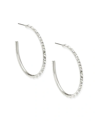 Shop Kendra Scott Women's Veronica Hoop Earrings In Rhodium Iridescent Crystal In Multi