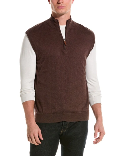 Shop Alashan Cashmere 1/4-zip Mock Neck Cashmere-blend Vest In Brown