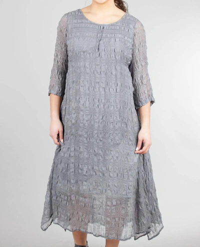 Shop Grizas Airy Silk Pucker Sweep Dress In Slate In Grey