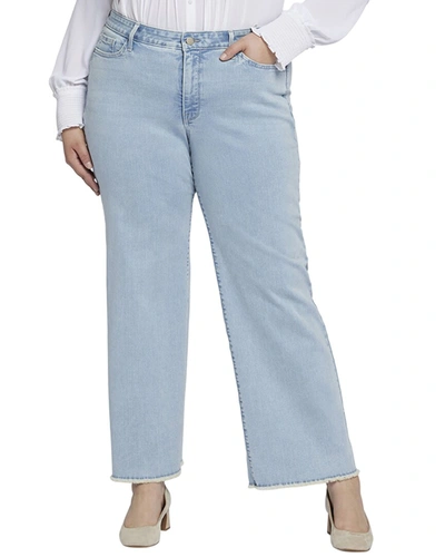 Nydj Teresa Fray Hem Ankle Wide Leg Jeans In Blue