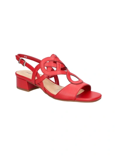 Shop Easy Street Catrin Womens Faux Leather Slingback Heels In Red