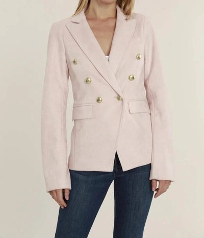 Shop Dolce Cabo Faux Suede Double Breasted Blazer In Pale Pink In Multi