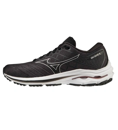 Shop Mizuno Women's Wave Inspire 18 Running Shoes - B/medium Width In Black/silver
