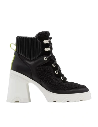 Sorel Brex™ Leather & Faux Shearling Block Heel Lace-up Bootie In Multi