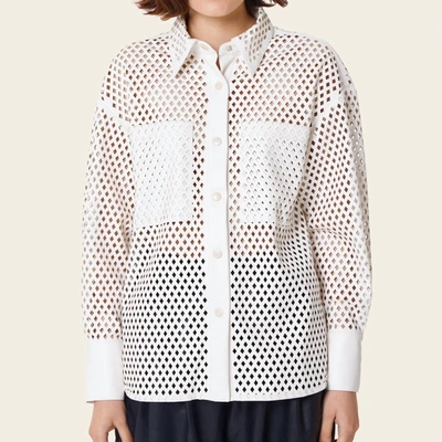Shop Find Me Now Roxy Button Down Top In Snow White