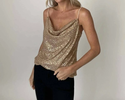 Six/fifty New Year Sequin Tank In Gold In Gold