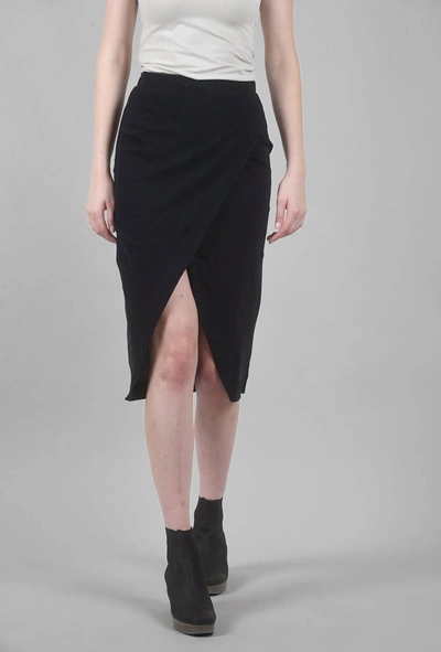 Shop Enza Costa Cashmere Blend Midi Skirt In Black