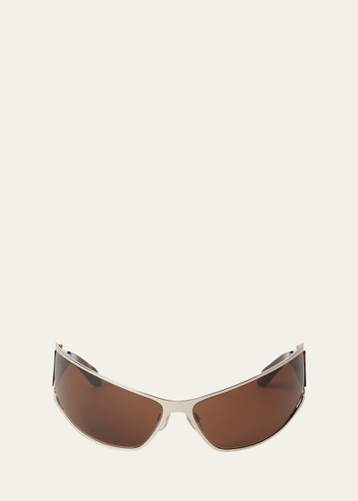Shop Off-white Men's Luna Cat-eye Sunglasses In Gold