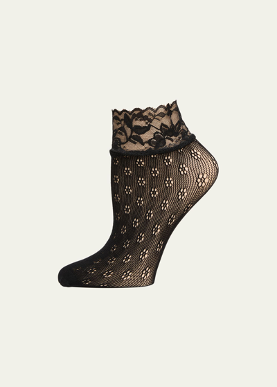 Shop Stems Daisy Lace Ankle Socks In Black