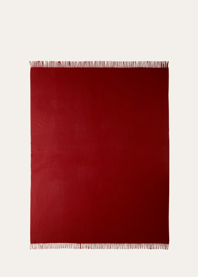 Shop Loro Piana Unito Blanket, 59" X 79" In Lipstick Red