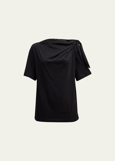 Shop Dries Van Noten Helore Knotted T-shirt In Black