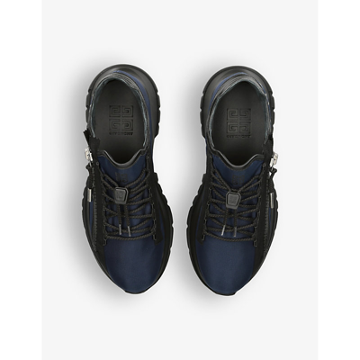 Shop Givenchy Womens Blk/blue Spectre Zipped Leather Low-top Trainers