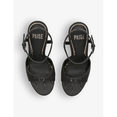 Shop Paige Womens Black Chase Platform Woven Heeled Sandals