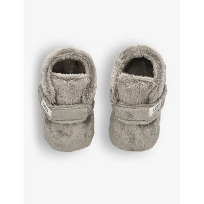 Ugg Boys Grey Kids Bixbee Terry-cloth Booties 6 Months - 1 Year In Grey