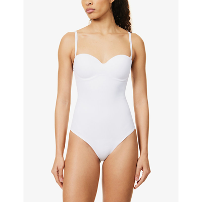 Shop Wolford Women's White Mat De Luxe Forming Slim-fit Stretch-woven Body