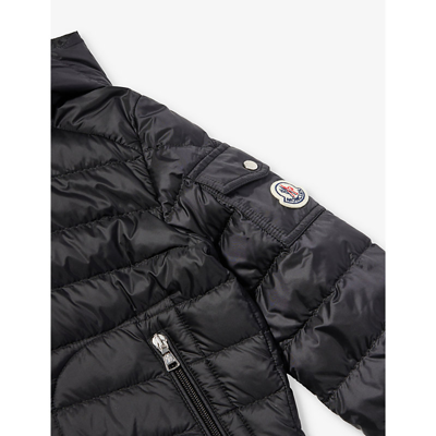 Shop Moncler Black Lauros Logo-patch Shell-down Jacket 4-10 Years