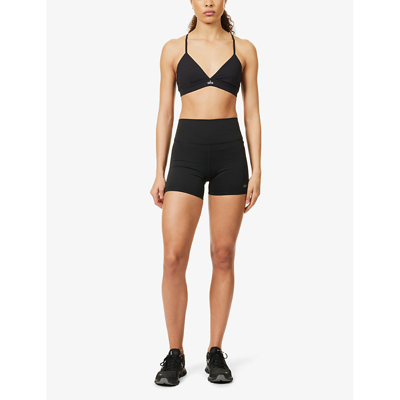 Shop Alo Yoga Airlift Energy High-rise Stretch-woven Shorts In Black