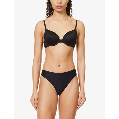 Lounge Underwear High-rise Pack Of Three Stretch-recycled Polyamide Thong In Black/chesnut/honey