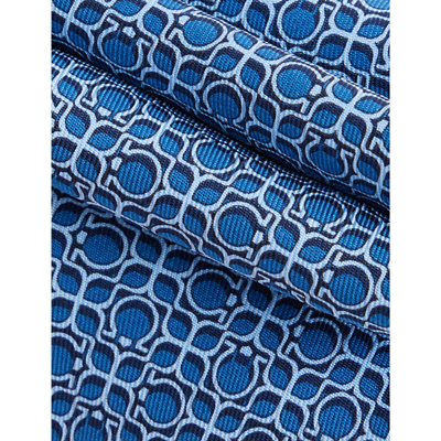 Shop Ferragamo Mens Marine Totem Geometric-print Wide-blade Silk Tie