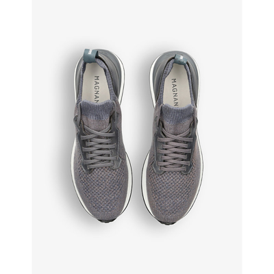 Shop Magnanni Men's Grey Grafton Knitted Low-top Trainers