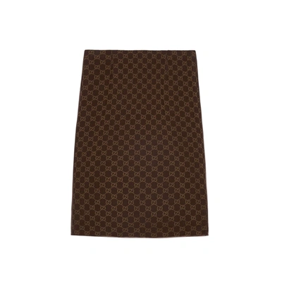 Shop Gucci Gg Motif Skirt In Brown