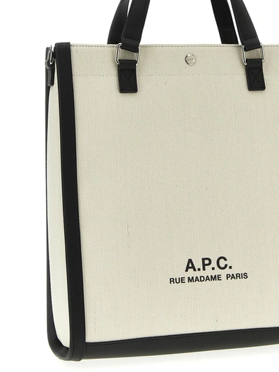 Shop Apc A.p.c. 'camille 2.0' Shopping Bag In White/black