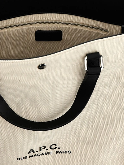 Shop Apc A.p.c. 'camille 2.0' Shopping Bag In White/black