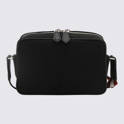 Shop Bally Black, Red And White Canvas Messenger Bag In Black+palladio