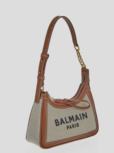 Shop Balmain Bags In Naturelmarron