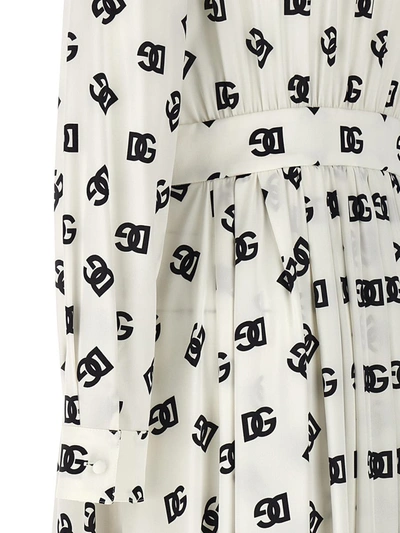 Shop Dolce & Gabbana 'dg' Dress In White/black