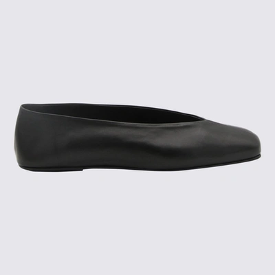 Shop The Row Black Leather Eva Ballerina Shoes
