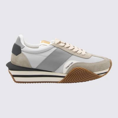 Shop Tom Ford Grey Leather James Sneakers