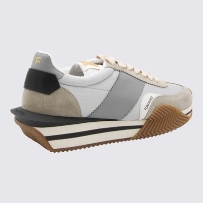 Shop Tom Ford Grey Leather James Sneakers