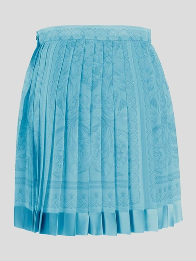 Shop Versace Skirts In Paleblue
