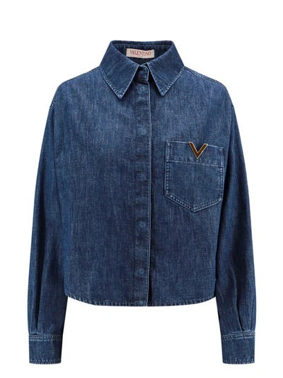 Shop Valentino Shirt In Blue
