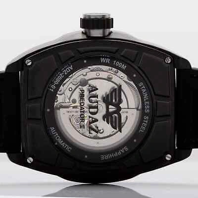 Pre-owned Audaz Predator Ii Automatic Men's Watch 44mm Adz-2080-05 Tonneau Skeleton Yellow