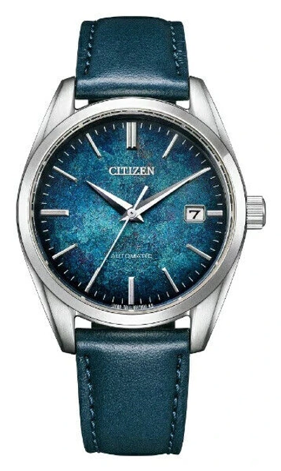 Pre-owned Citizen Collection Nb1060-12l Blue Men's Watch Silver Leaf Lacquer Dial Model N
