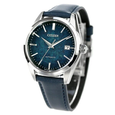 Pre-owned Citizen Collection Nb1060-12l Blue Men's Watch Silver Leaf Lacquer Dial Model N