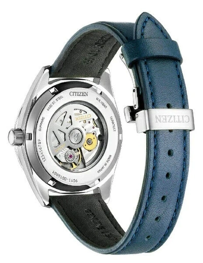 Pre-owned Citizen Collection Nb1060-12l Blue Men's Watch Silver Leaf Lacquer Dial Model N