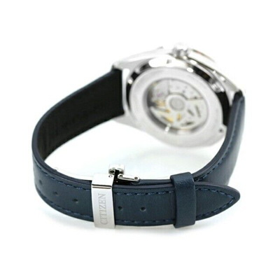 Pre-owned Citizen Collection Nb1060-12l Blue Men's Watch Silver Leaf Lacquer Dial Model N
