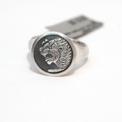 Pre-owned David Yurman Petrvs Men's Lion Pinky Ring In Sterling Silver Size 7
